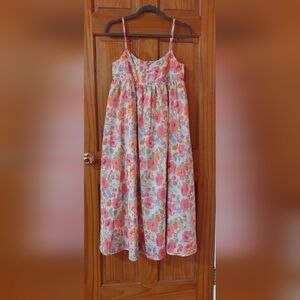 Storia Floral Empire Spaghetti Strap Midi Maxi Dress Size Small S
